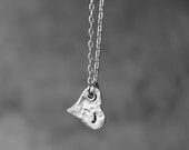 Personalized Initial Heart Necklace Sterling Silver Mommy Necklace Bridesmaids Necklace