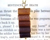 Miniature Book Necklace Stack of Five Mini Books Necklace Brown