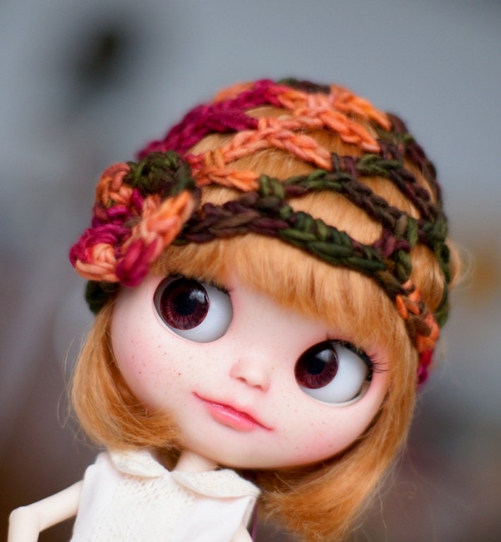 40% OFF Sale Lace hat  Blythe Multicolor Hat OOAK Blythe Hat for Blythe Outfit Blythe Pinup Hair Snood Hat