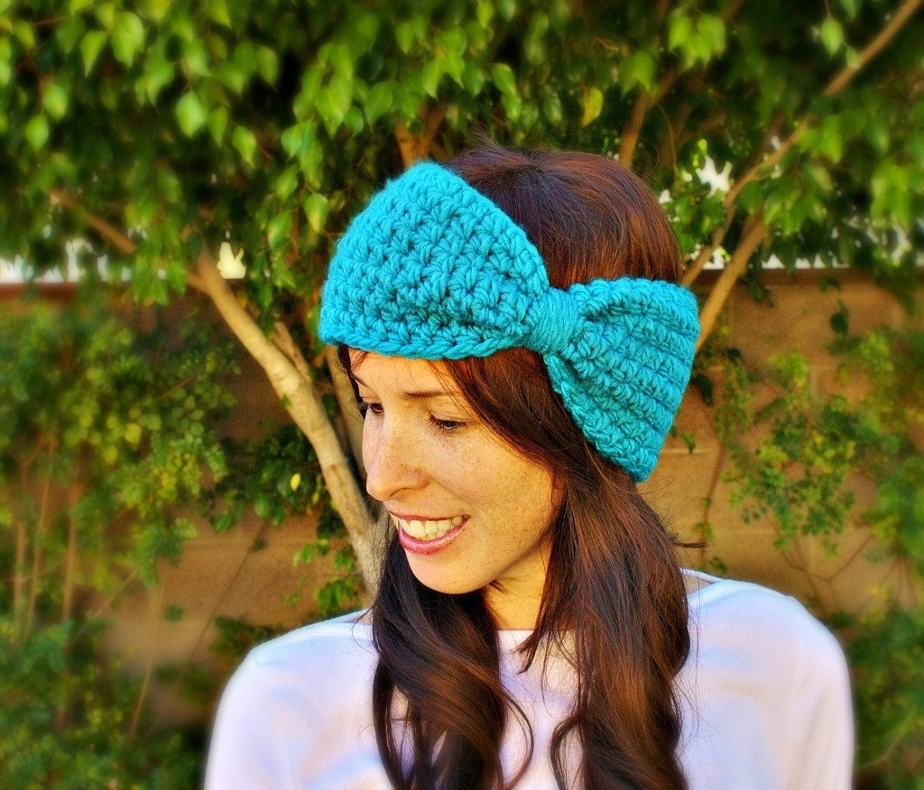 Turquoise Winter Chunky Crochet Headband