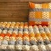 Nap Mat, puff quilt, travel blanket, baby toddler,  pillow cover, gender neutral orange and gray