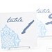 Light Blue Damask Wedding Table Numbers (set of 10)