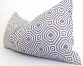 Gray white pillow cover, grey lumbar cushion cover, gray and white throw pillow cover, geometric gray and white
