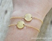 Gold Dipped Pewter Initial Charm  Bracelet - Customized with the initial of your choice