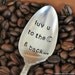 Luv u to the moon & back (TM) - Vintage Hand Stamped Coffee Spoon for COFFEE Lovers this Valentine's Day