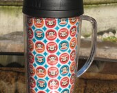 Monkey Around  - Travel Mug 16 oz with Handle -- Kawaii Cute-
