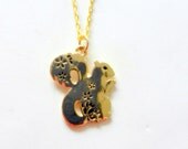 Gold Squirrel Charm Necklace, Alpha Gamma Delta