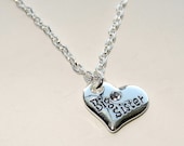 Silver Big Sister or Little Sister Charm Necklace