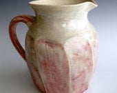 Handmade Lovely faceted stoneware red pitcher by Leslie Freeman on Martha's Vineyard