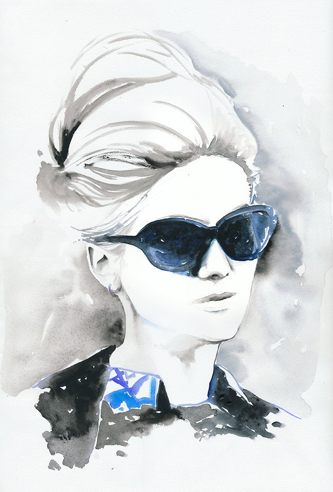 Original Watercolor Fashion Illustration, Watercolour Painting, titled: Catherine