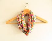 Multicolor Infinity Scarf - Multicolor - Silk - Circle - Loop - Spring Scarf