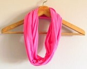 Pink Cotton Infinity Scarf  - Hot Pink - Infinity - Scarf - Pink Scarf - Circle - Dyed
