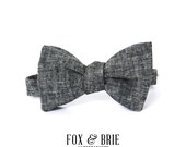 Charcoal Chambray Bow Tie
