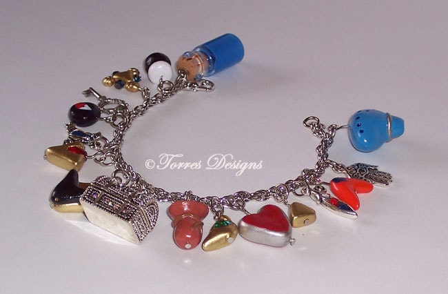 Ocarina of Time Charm Bracelet Legend of Zelda inspired Handmade Custom OOAK One of a kind Made to Order by TorresDesigns