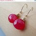 SALE Fuchsia Pink Chalcedony drop earrings. Dangle earrings. Gift for her. Hot pink earrings. Drop earrings