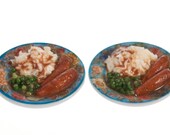 sausage and mash  for two dollhouse  miniature food