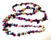 Jewel Tone Pearl Necklace Lanyard