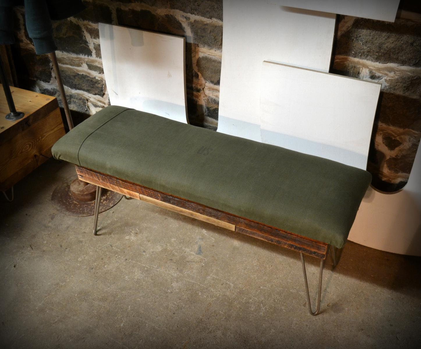 Recycled Army Tent Benches