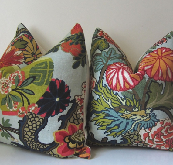 Set of Two - Chiang Mai Dragon - Decorative pillow Covers - 20 inch by ...