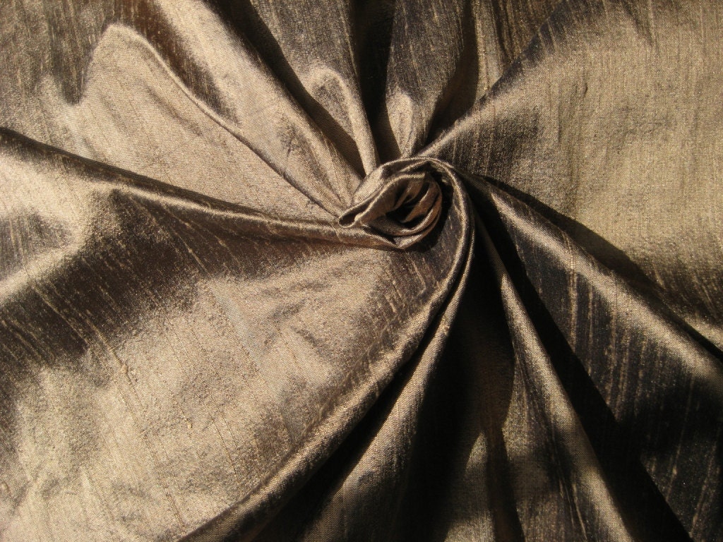 Copper Brown 100% dupioni silk fabric yardage By the Yard 45" wide