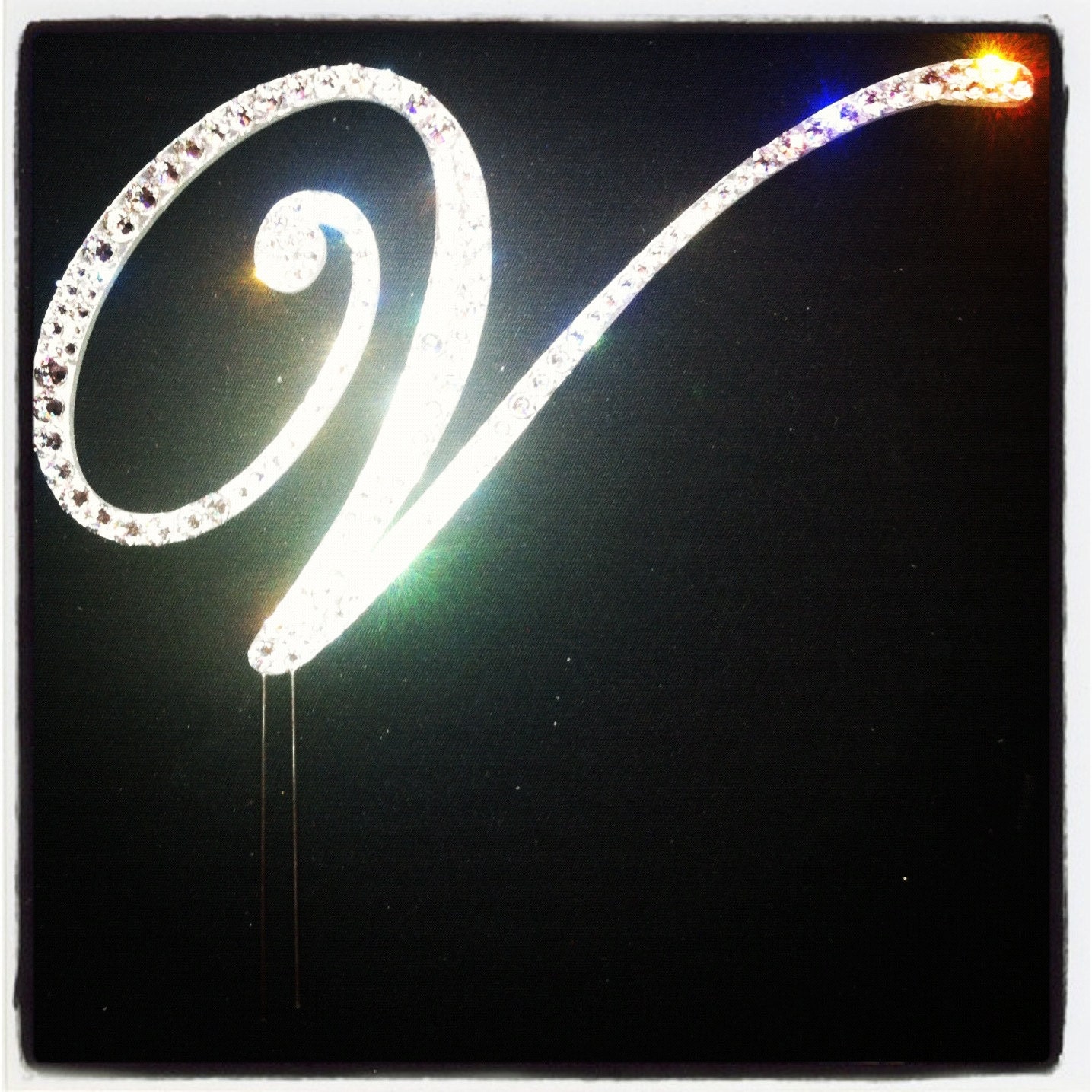 Monogram swarovski cake topper
