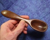Hand carved large eating spoon in black walnut wood