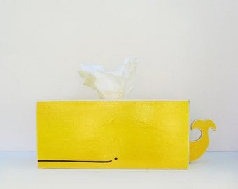 Whale Tissue Holder - Yellow -  Ships in 2-3 days
