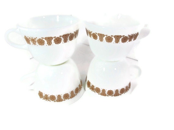 Pyrex Butterfly Gold Mugs 1970s