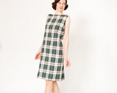 60s Plaid Dress - 1960s Dress - Summer Camp Plaid