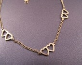 Signed  Sherman Tiny Hearts Necklace