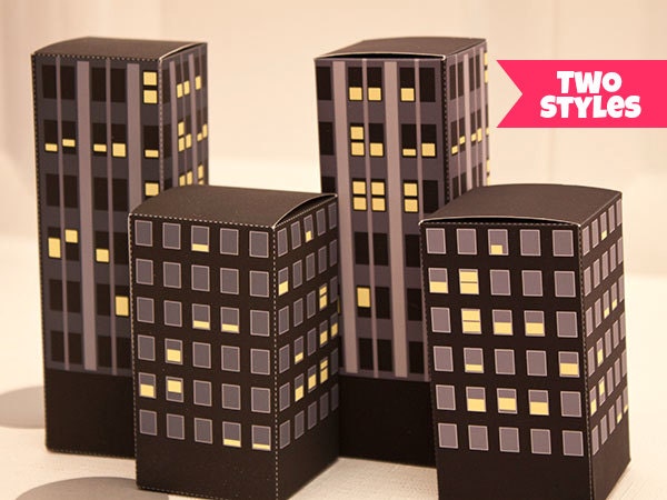 City Buildings Favor Box - DIY Printable PDF