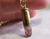 Blood Crystal Brass Bullet Pendant