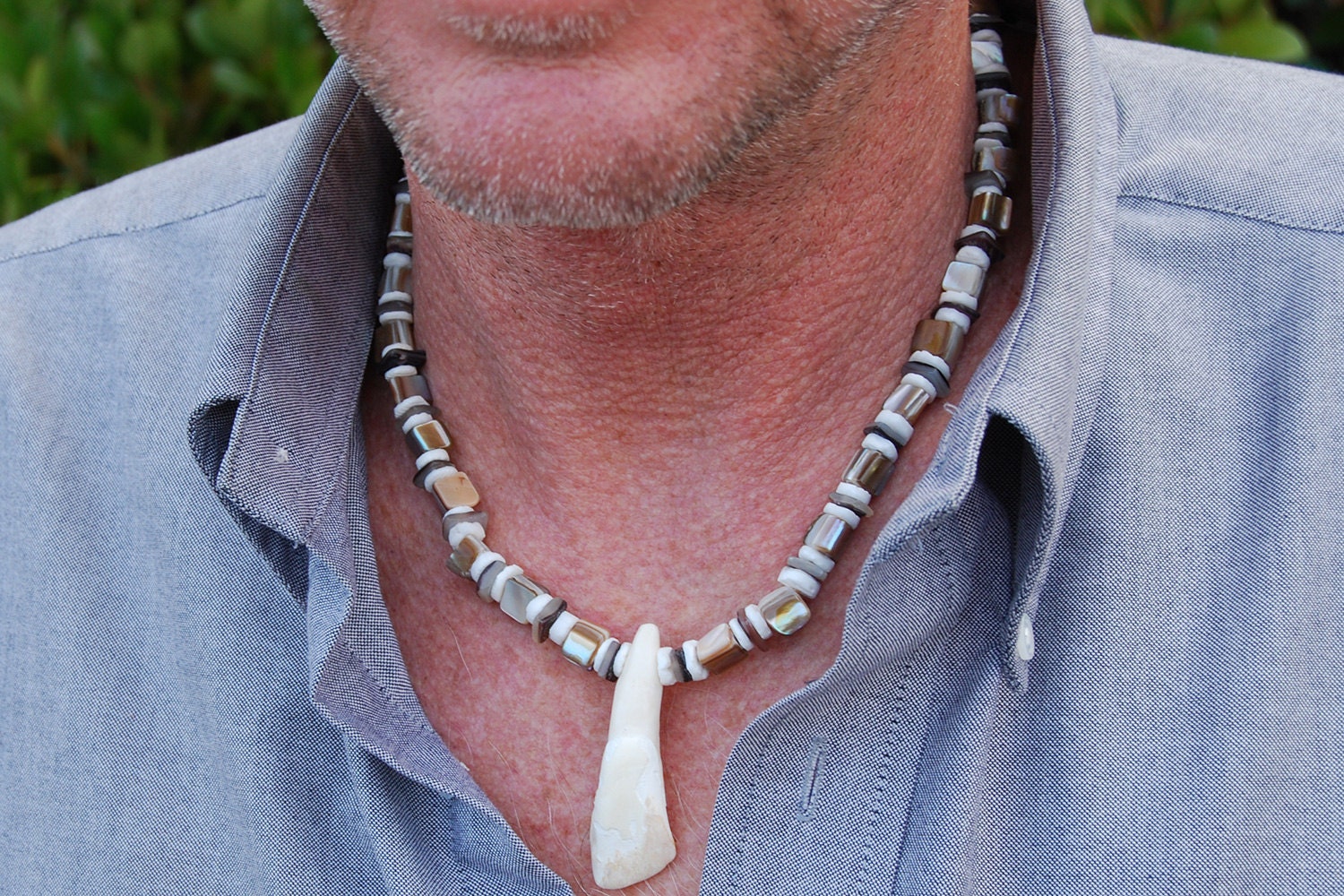Mighty Hunter Men's 20 In. Necklace Sea Shell & by SGArtCA