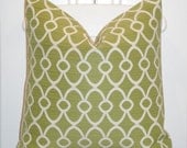 Decorative Pillow Cover - 20 x 20 -  Accent Pillow - Throw Pillow - Geometric - Lattice - Lime Green