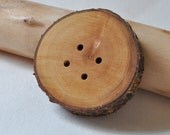 large wooden button . . .   apricot wood buttons  . . .  set of 2