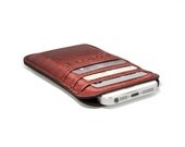 RETROMODERN aged leather iPhone 5 pocket - - CLARET