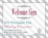 CUSTOMIZED 8x10 Baby Shower Welcome Sign - Bridal Shower Party Sign, DIY Printable File