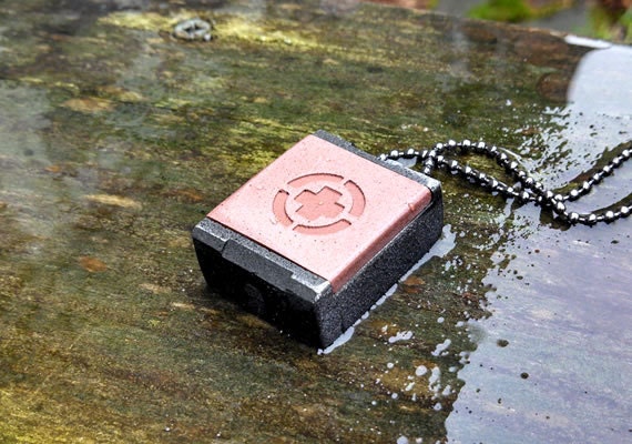 Pill Box Pendant Necklace Locket - small Pill Case Unisex Future Cool Discreet Tiny Box - micro medi copper