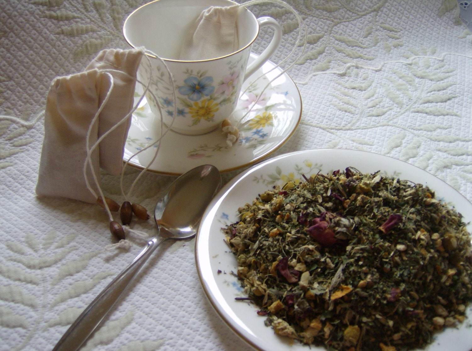 Reusable Tea Bags, Set of 3, With 2 Ounces (1 cup) Organic Herbal Tea Blend
