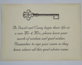 Ornate Key To a Happy Marriage  Wish Tree Personalized Instruction Sign to Use With Wish Tree Hanging Tags