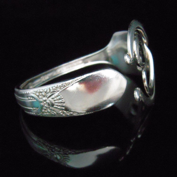 Recycled Jewelry Fork Bracelet in Heart Design Number Three