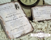 Vintage Burlap Love Bird Wedding Invitation Deposit