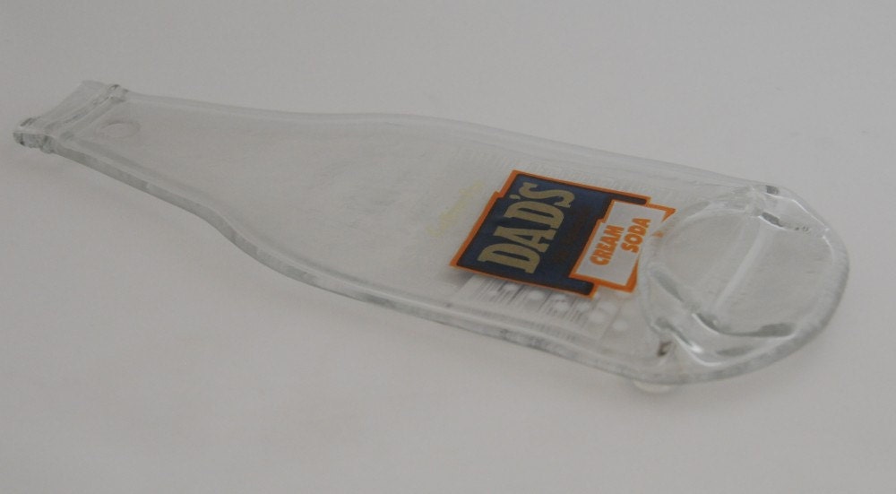 Dad's Spoon Rest Unique Father's Day Gift Glass Kiln Fired Dads Soda Bottle