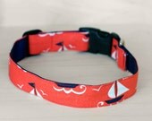 Red Sailboat Dog Collar
