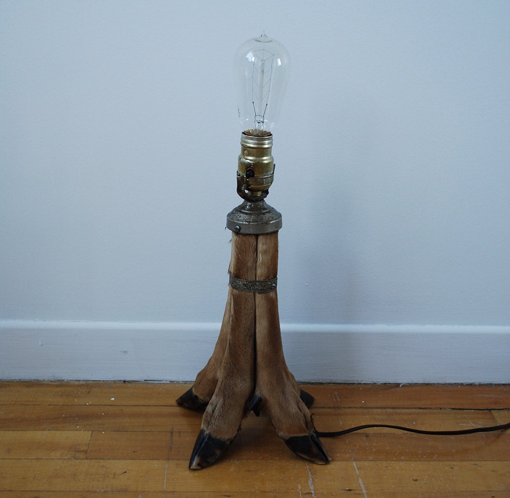 Vintage Deer Hoof Lamp