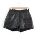 Black Leather Shorts High Waist Zipper Back Pockets XS-S