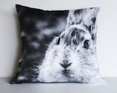 16 inch decorative pillow RABBIT BUNNY cushion, woodland cushion cover, pillow, 16" cushion, 40cm pillow, animal cushion animal pillow