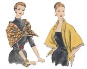 Vintage 1950s Easy To Make Cape-Stole Sewing Pattern by Vogue 7710