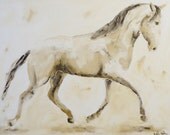 Dressage Horse Original Acrylic Painting - Lengthening Neutrals 28 x 22
