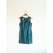 1950s-1960s PAISLEY teal wiggle dress